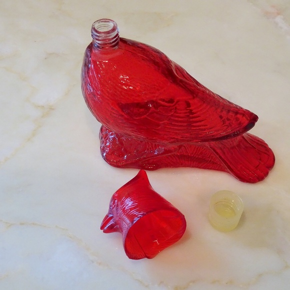 Vintage 1970s Avon Red Glass Cardinal Empty Perfume Bottle Decor - Bottle Only! - Picture 9 of 9
